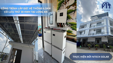 CÔNG TRÌNH LẮP ĐẶT HỆ THỐNG 10,71kWp CÓ LƯU TRỮ 30KW TẠI LONG AN