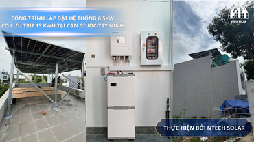 CÔNG TRÌNH LẮP ĐẶT HỆ THỐNG 7,14kWp CÓ LƯU TRỮ 15 KWH TẠI CẦN GIUỘC-TÂY NINH