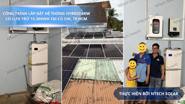 CÔNG TRÌNH LẮP ĐẶT HỆ THỐNG HYBRID 6KW CÓ LƯU TRỮ 15,36KWH TẠI XÃ TÂN AN HỘI, TP.HCM