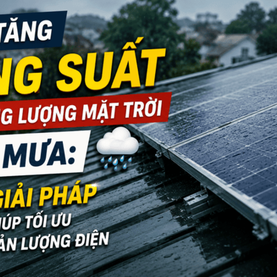 Cách tăng công suất pin năng lượng mặt trời mùa mưa: 8 giải pháp giúp tối ưu sản lượng điện