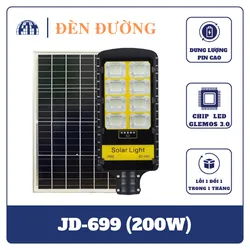 JD-699 Đèn đường LED năng lượng mặt trời Jindian Công suất 200W