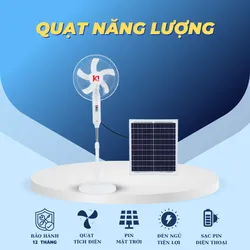 Quạt Đứng Tích Điện Năng Lượng Mặt Trời Jindian JD198L