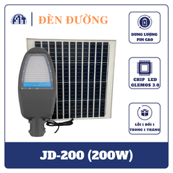 Đèn đường năng lượng mặt trời 200w Cao cấp - Mã Jindian JD-200 Siêu sáng