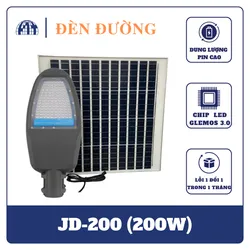 Đèn đường năng lượng mặt trời 200w Cao cấp - Mã Jindian JD-200 Siêu sáng