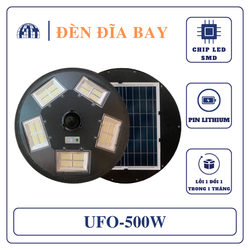 Đèn sân vườn 500w, đèn đĩa bay năng lượng mặt trời UFO 500w Hiệu Jindian