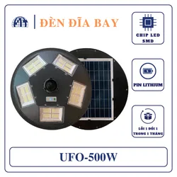 Đèn sân vườn 500w, đèn đĩa bay năng lượng mặt trời UFO 500w Hiệu Jindian