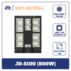 Đèn năng lượng mặt trời liền thể JD-5100 2 cánh 800w