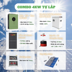 Combo năng lượng mặt trời 4kw Hybrid - Hệ lưu trữ 2,56kw