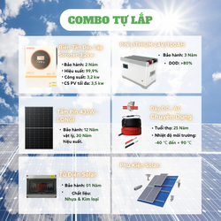 Combo Điện Năng Lượng Mặt Trời 3KW - Hệ Lưu Trữ 2,56KW
