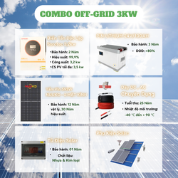 Combo Điện Năng Lượng Mặt Trời 3KW - Hệ Lưu Trữ 2,56KW