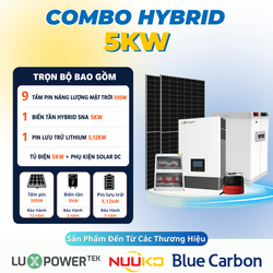 Combo điện năng lượng mặt trời 5kw - Hệ lưu trữ 5,12kwh