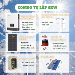 Combo điện năng lượng mặt trời 6kw - Lưu trữ 12,8kWh