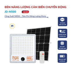 Đèn cảm biến năng lượng mặt trời 500w JD-N500