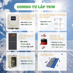 Combo điện mặt trời 7kw - Lưu trữ 12,8kWh