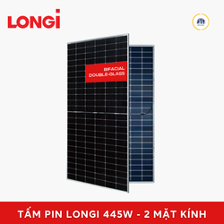 Tấm pin năng lượng mặt trời LONGi 445W hai mặt kính