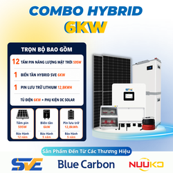 Combo điện mặt trời 6kw có Lưu trữ 12,8kWh