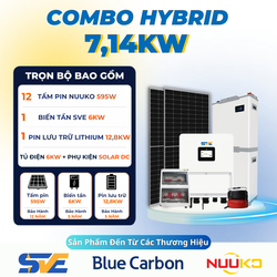 Combo điện mặt trời 7,14kw có Lưu trữ 12,8kWh