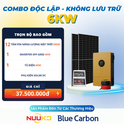 Combo năng lượng mặt trời 6kw - OFF-GRID Không lưu trữ