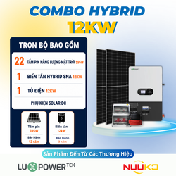 Combo điện năng lượng mặt trời LuxPower Hybrid 12kW – Không lưu trữ