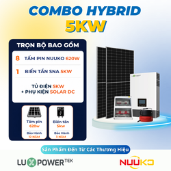 Combo điện năng lượng mặt trời hòa lưới 5kw (Không lưu trữ)