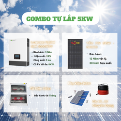 Combo điện năng lượng mặt trời hòa lưới 5kw (Không lưu trữ)