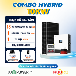 Combo điện năng lượng mặt trời hòa lưới 10kW – Không lưu trữ