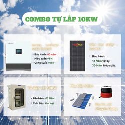 Combo điện năng lượng mặt trời hòa lưới 10kW – Không lưu trữ