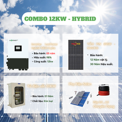 Combo điện năng lượng mặt trời LuxPower Hybrid 12kW 3 pha – Không lưu trữ