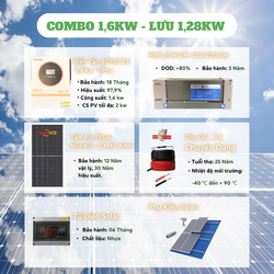Combo điện năng lượng mặt trời độc lập 1.6kW – Có lưu trữ