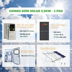 Combo Biến Tần Bơm Năng Lượng Mặt trời 5,5kW 3 Pha