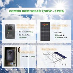 Combo Biến Tần Bơm Năng Lượng Mặt Trời 7.5kW 3 Pha