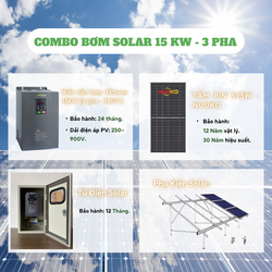Combo Biến Tần Bơm Năng Lượng Mặt Trời 15kW 3 Pha