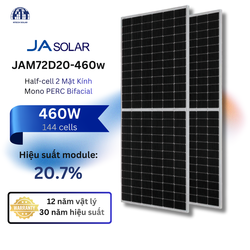 Tấm Pin Năng Lượng Mặt Trời JA Solar 460W JAM72D20 – Mono PERC, 2 Mặt Kính