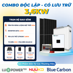 Combo Điện Năng Lượng Mặt Trời 3.6kw Độc Lập - Có Lưu Trữ