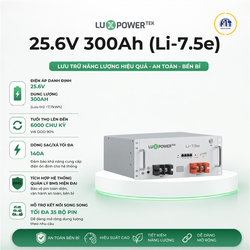 Pin Lithium LuxPower 25.6V 300Ah (Model Li-7.5e)
