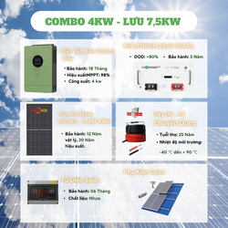 COMBO ĐIỆN NĂNG LƯỢNG MẶT TRỜI 4KW ĐỘC LẬP - CÓ LƯU TRỮ