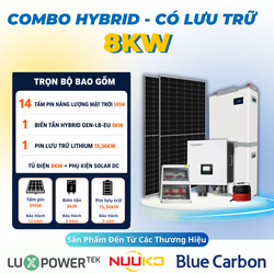 Combo điện năng lượng mặt trời Hybrid 8kW – Lưu trữ 15.36kWh