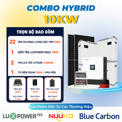 Combo điện mặt trời Hybrid 10kW hệ lưu trữ 30.72kW