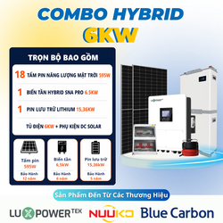 Combo điện mặt trời Hybrid 6.5kW hệ lưu trữ 15.36kW